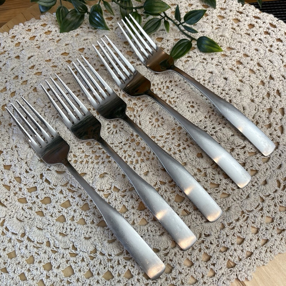 Cambridge Madison Stainless Flatware 5 Dinner Forks Brushed Satin Replacements
